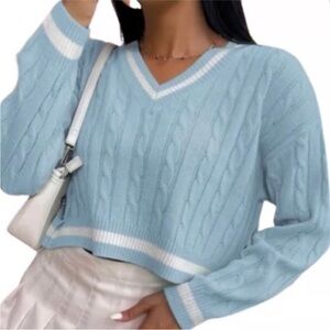 SHEIN Cropped Acrylic sweater